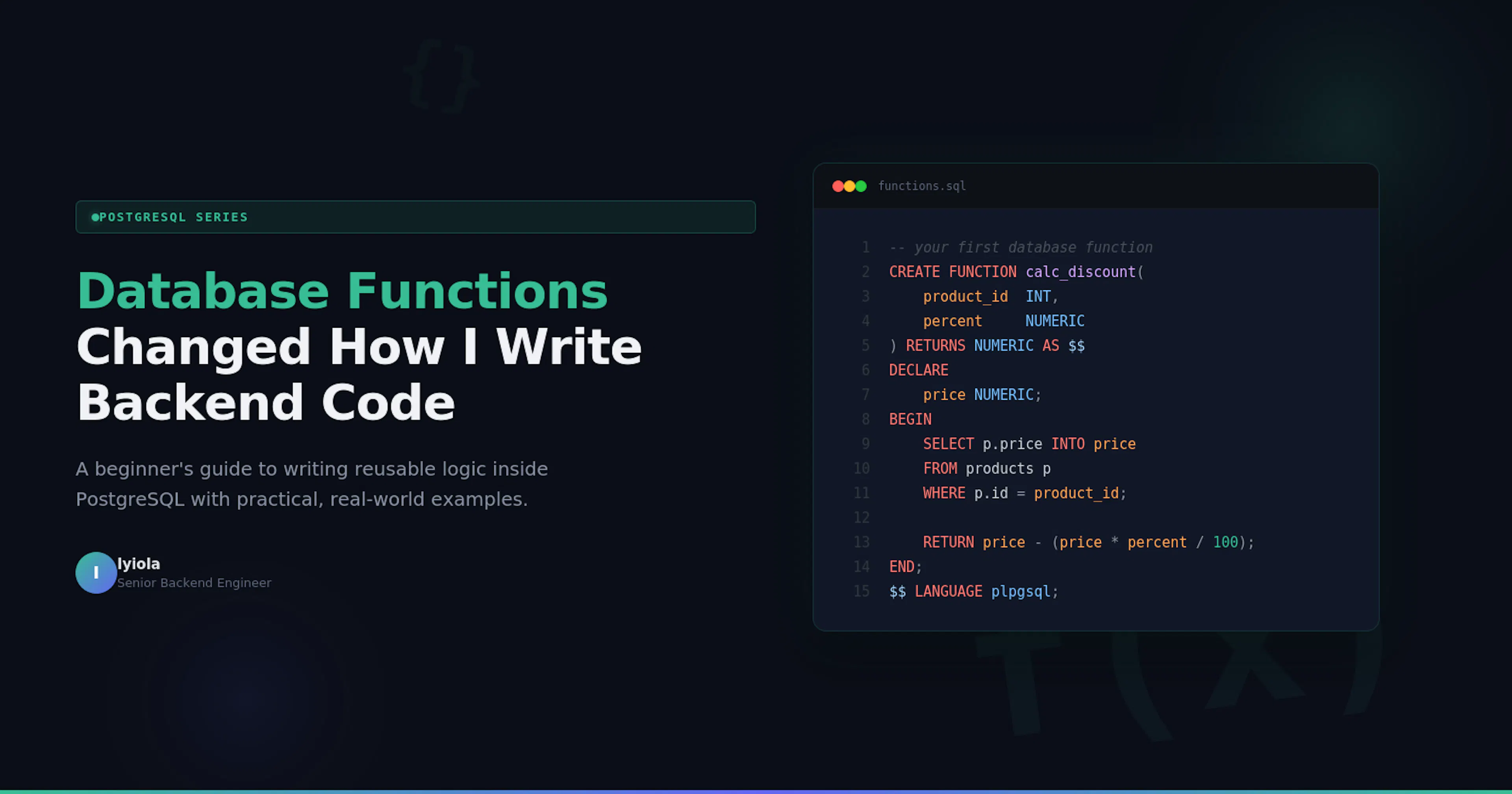 featured image - Mastering Database Functions: A Beginner's Guide to Simplifying Backend Code
