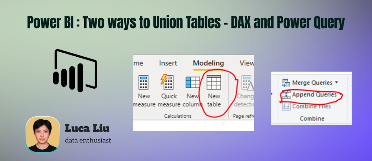 featured image - Power BI: Two ways to Union Tables - DAX and Power Query