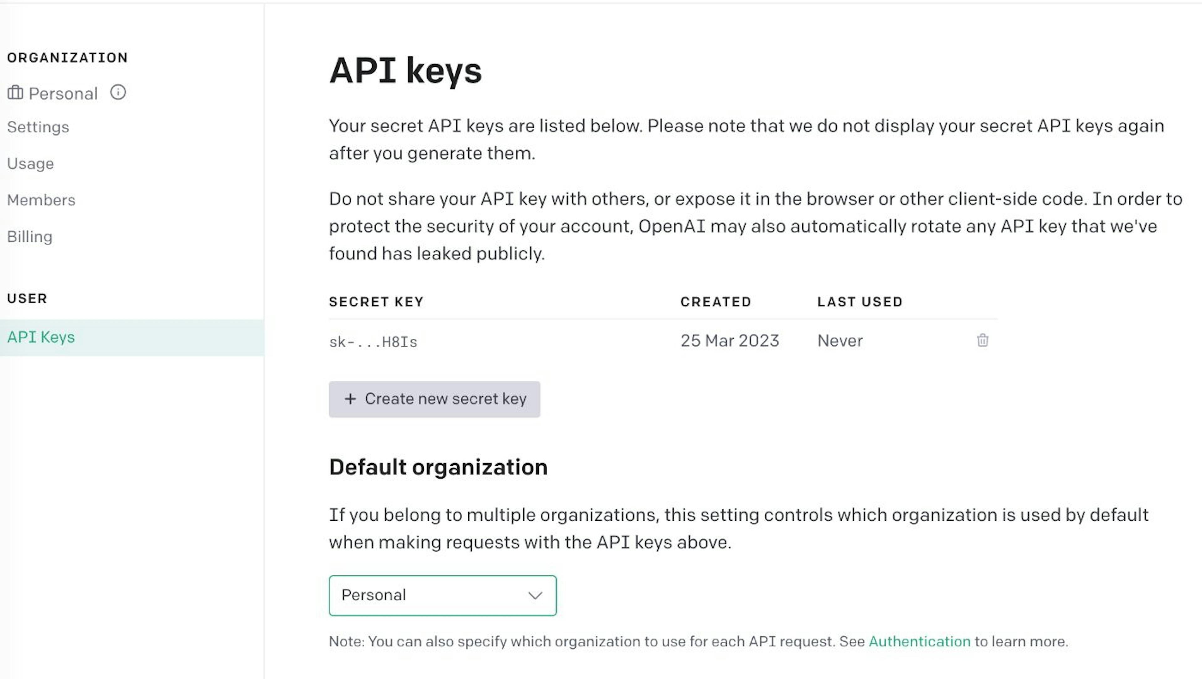 1. API Keys UI