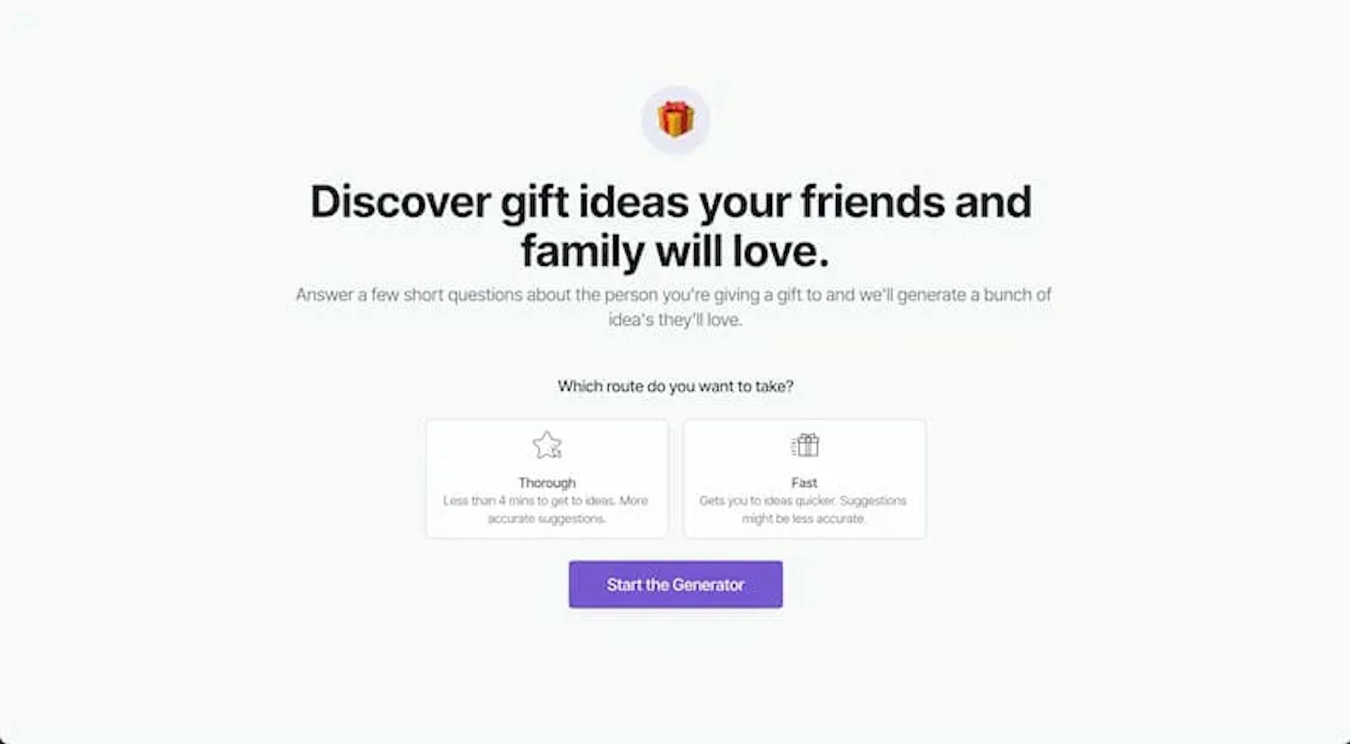 Give Me Gift Ideas home page