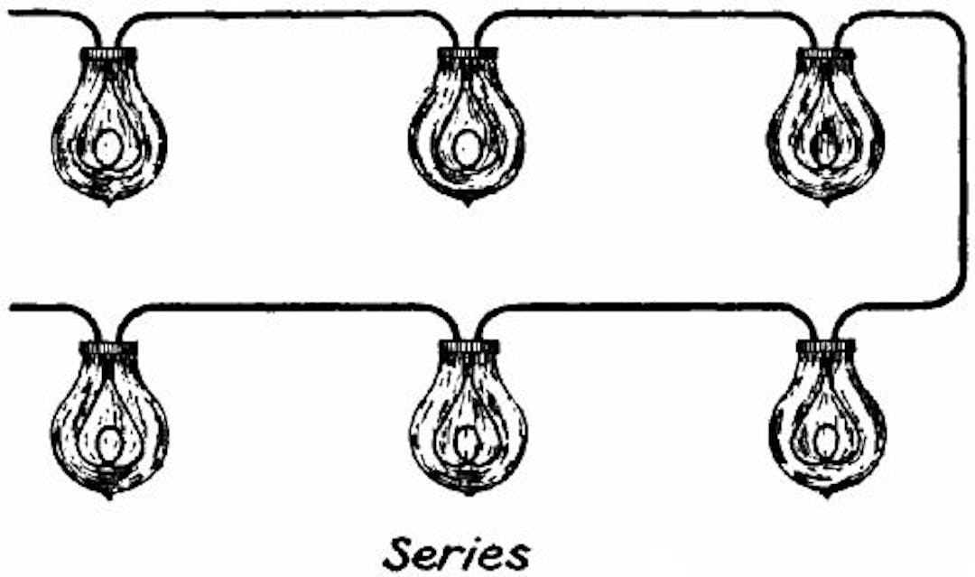  Fig. 82.—Incandescent lamps connected in "series."