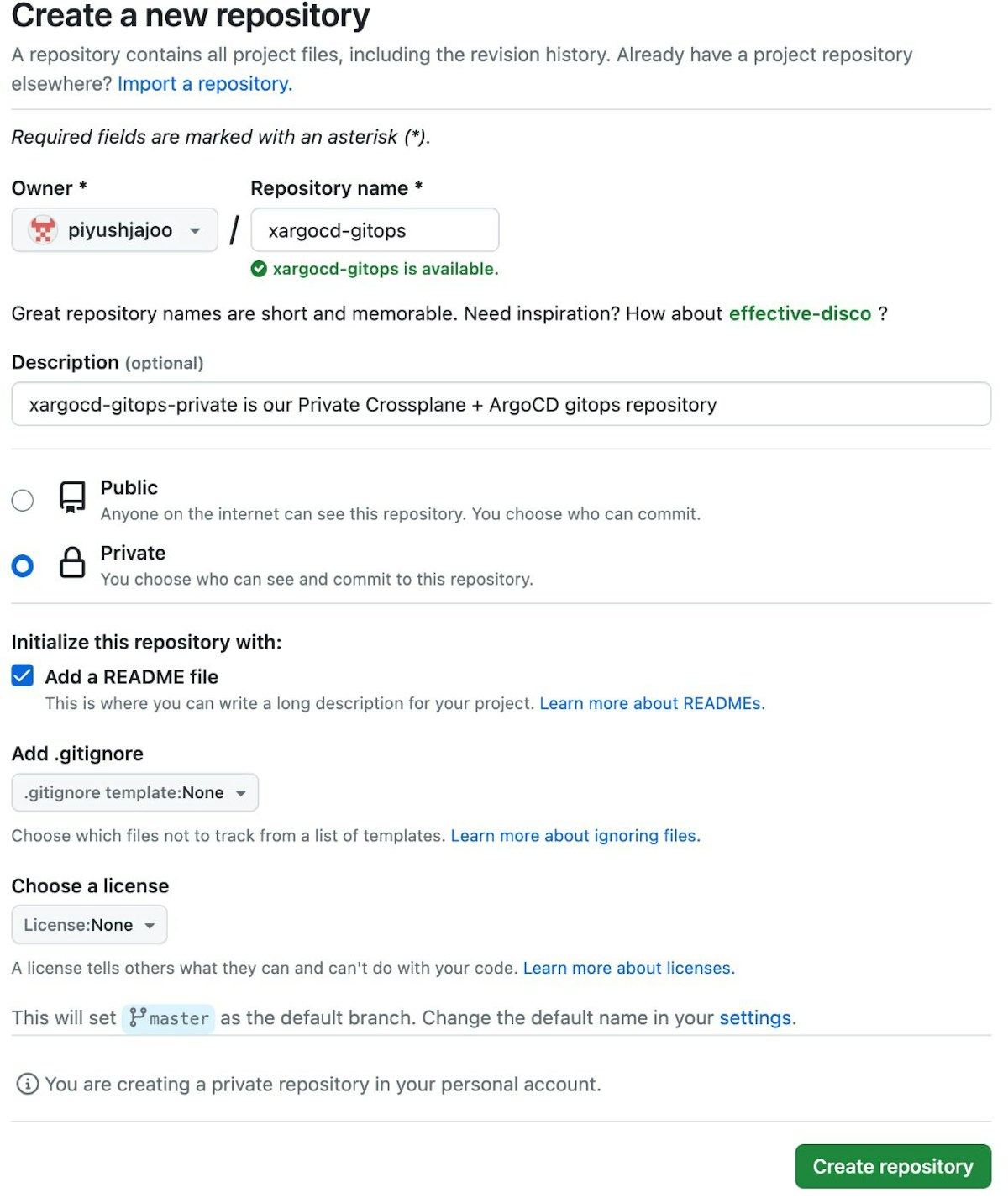 buat repositori github pribadi