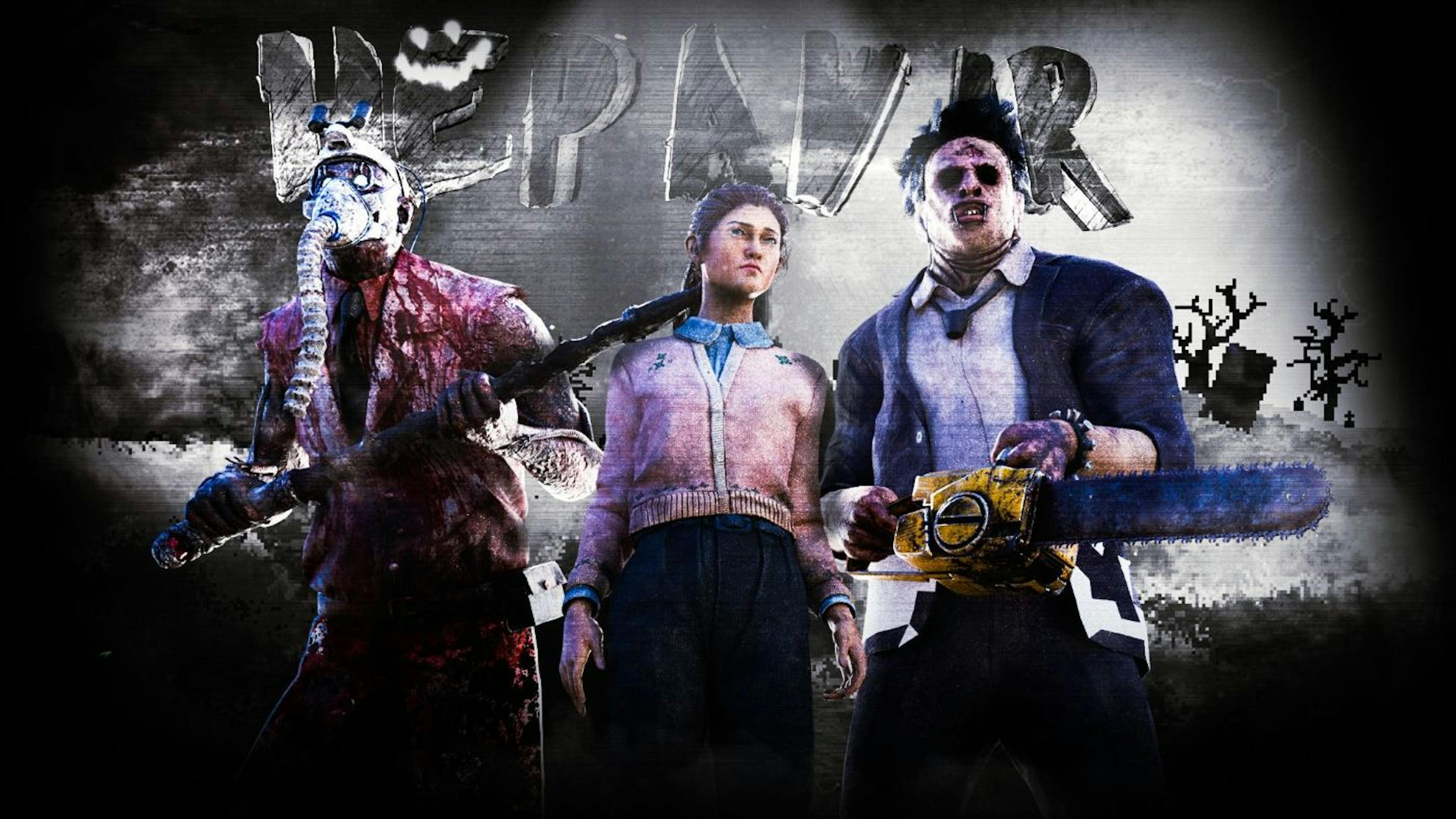 The Doctor, Meg Thomas, and Leatherface on Dead by Daylight. Image source: Loan MERLIN on Behance.