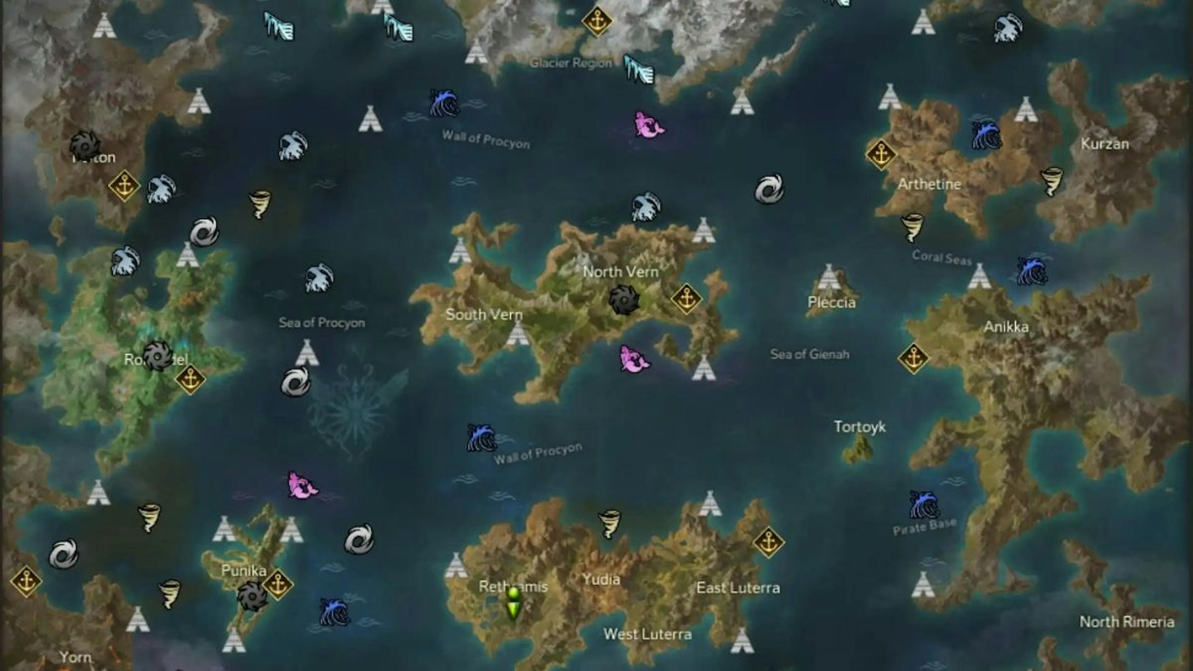 Lost Ark's World Map.