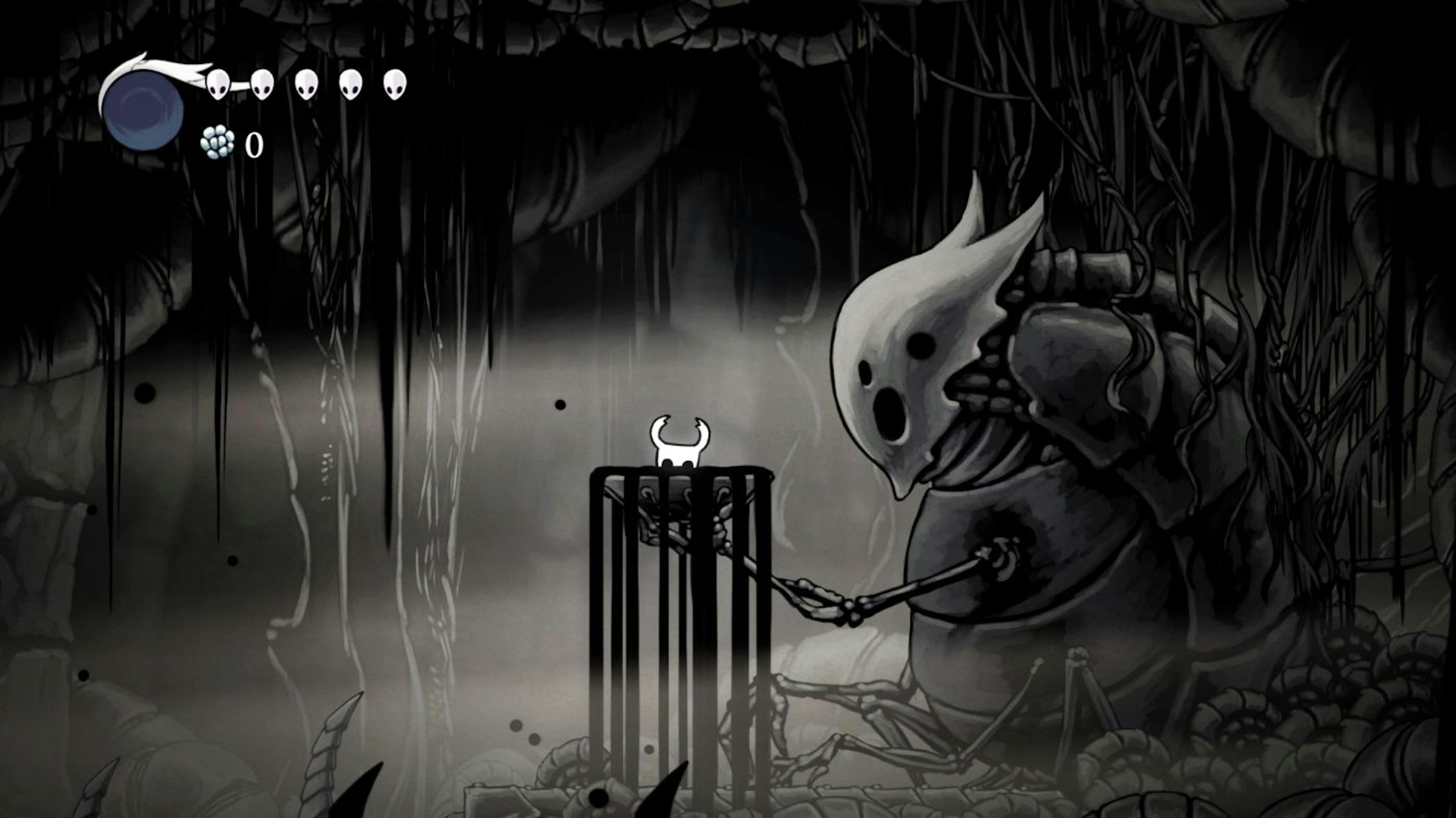 Jogabilidade de Hollow Knight.