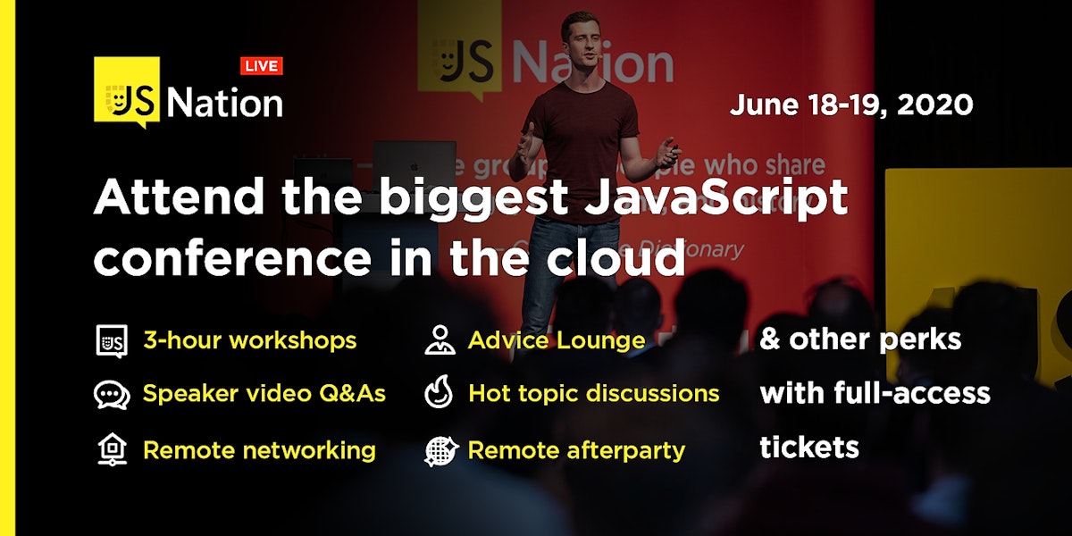 featured image - JSNation Live 2020, the remote spin-off of a successful JavaScript conference
