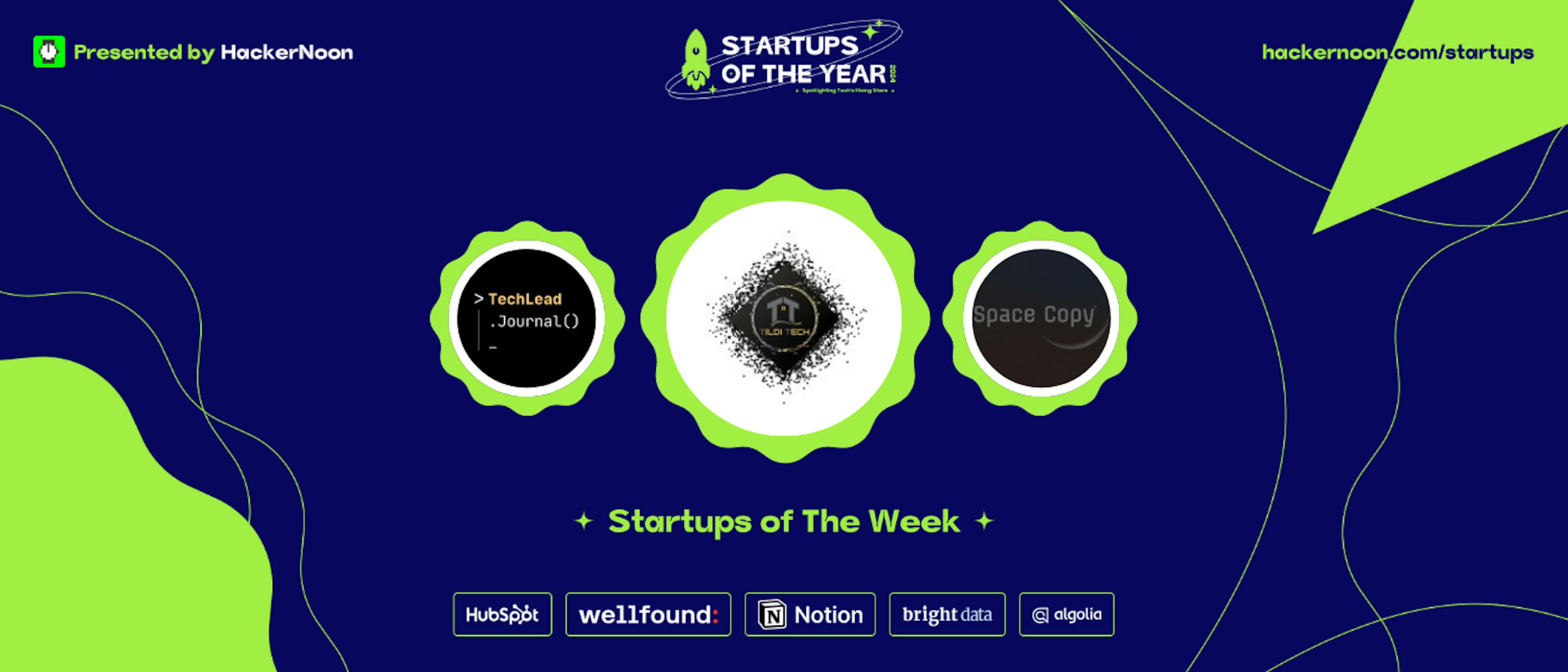 featured image - พบกับ TILDI TECH, Space Copy และ Tech Lead Journal: HackerNoon Startups of the Week